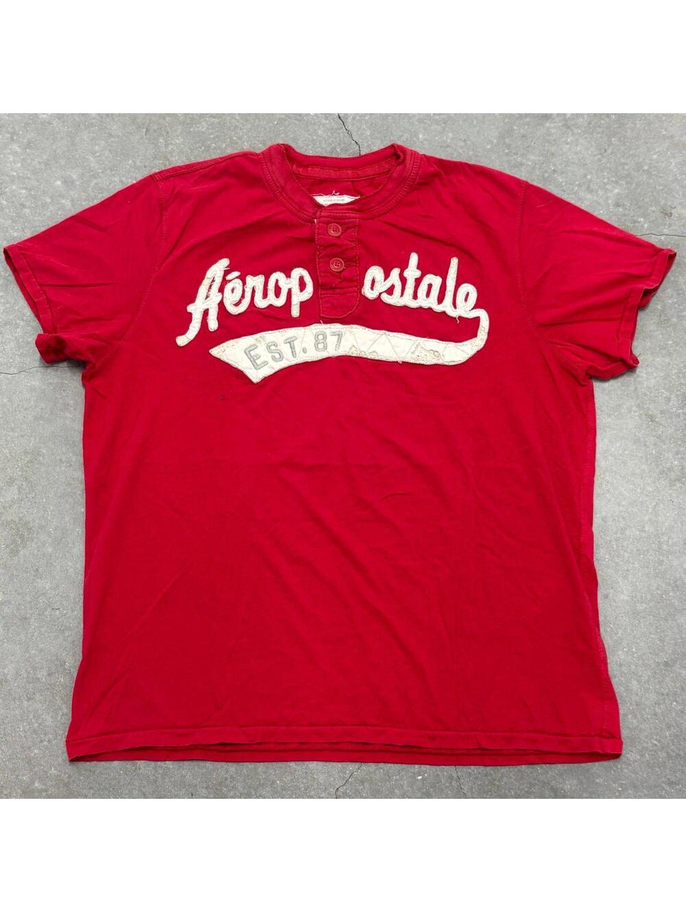 Aeropostale Henley Logo T Shirt